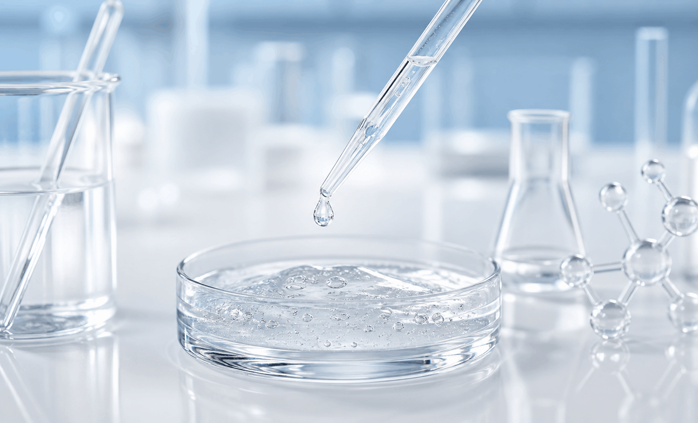 Copper Peptide Hyaluronic Acid Serum formulation laboratory visual
