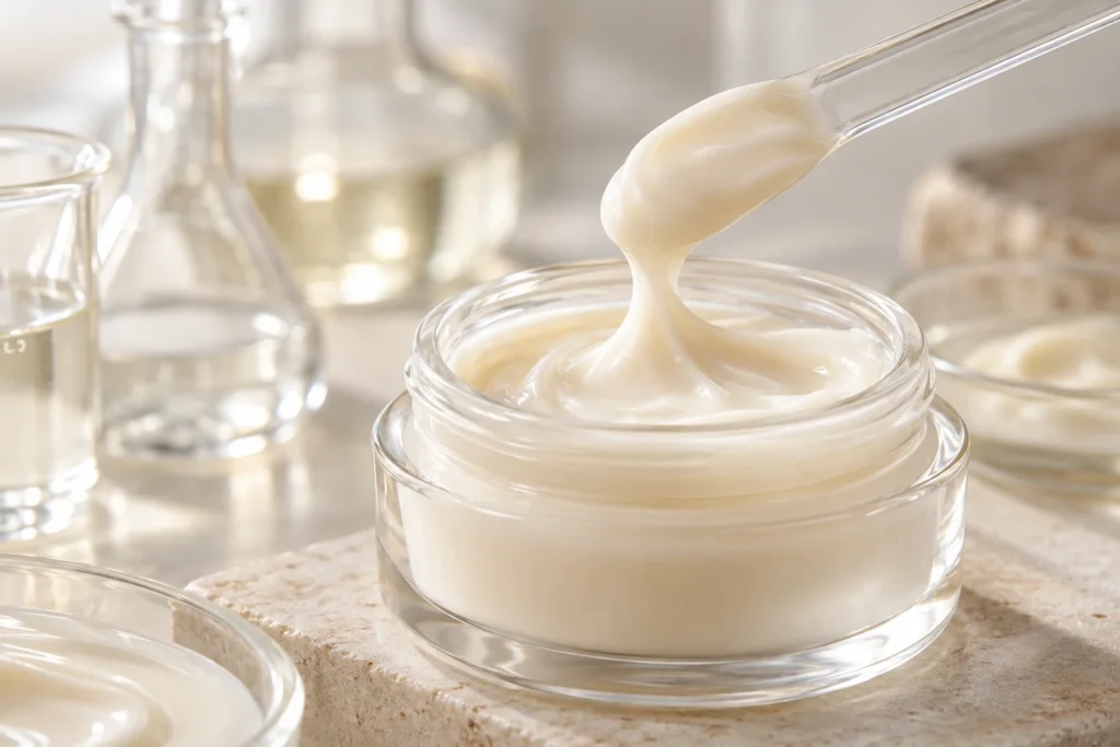 Tranexamic Acid Brightening Essence Cream — Cetearyl Olivate formulation concept